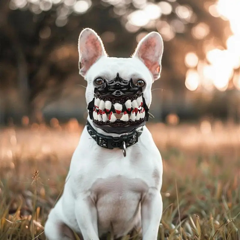 Halloween Dog Tone and Teeth Spooky Prop Halloween Dog Costume Fun and Creative Halloween Dog Tone Anti Bite Werewolf Supply 240914