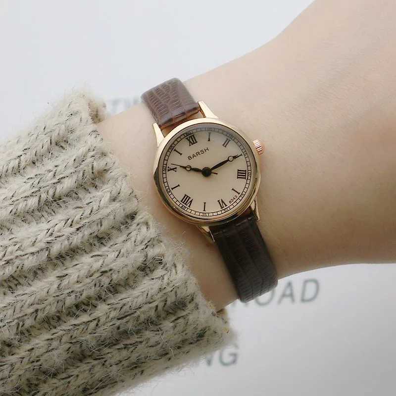 Simple Women Watches Luxury Design Leather Watch Ladies Quartz Wristwatch Womens Small Round Dial Clock Reloj MujerX240920