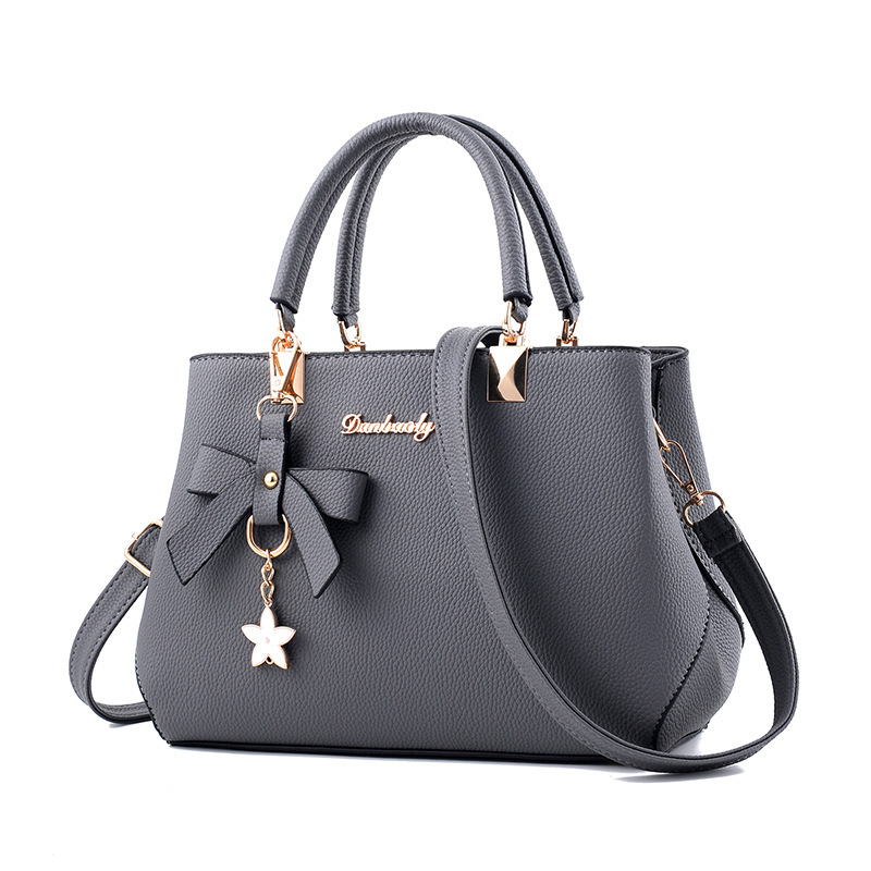 Elegant Women Messenger Bags with flower pendant for Ladies Totes Pure Handbag for female Crossbody Shoulder Bags 28cmx11cmx19cm