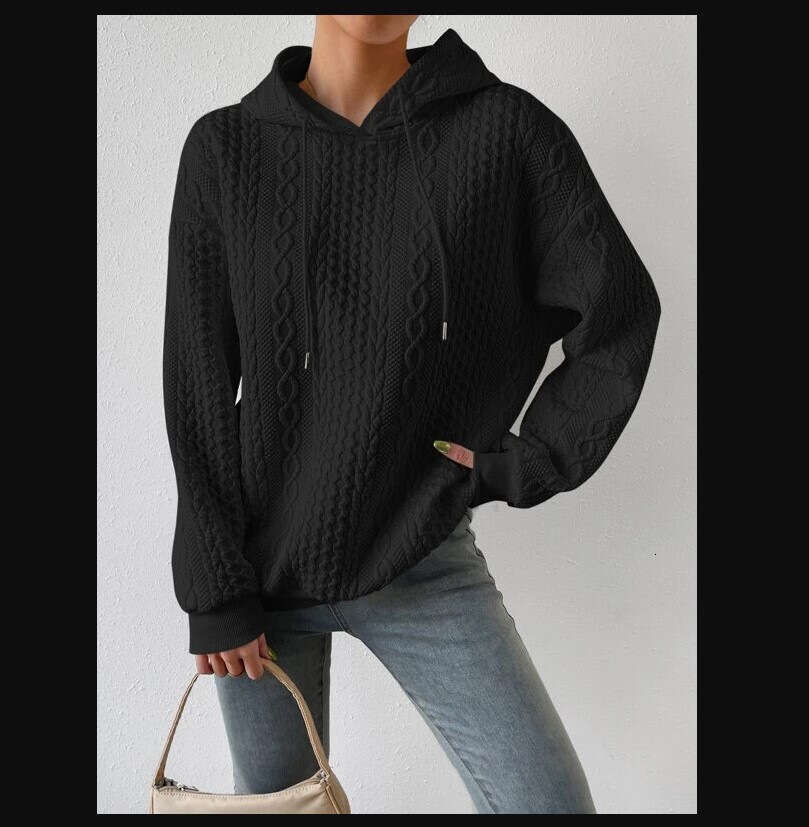 Hallowmas 2024 New Autumn Oversized Womens Jacquard Hooded Tie Up Long Sleeved Hoodie Knitted Women Jacket Coats Womens Jacket Designer Coat Autumn Dr