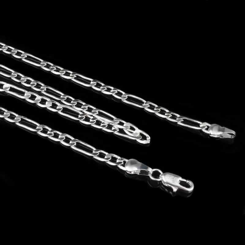 High Quality Mens Flat Chain 925 Sterling Silver Necklace Fashion Jewelry Women Men Solid Wedding GiftX240919