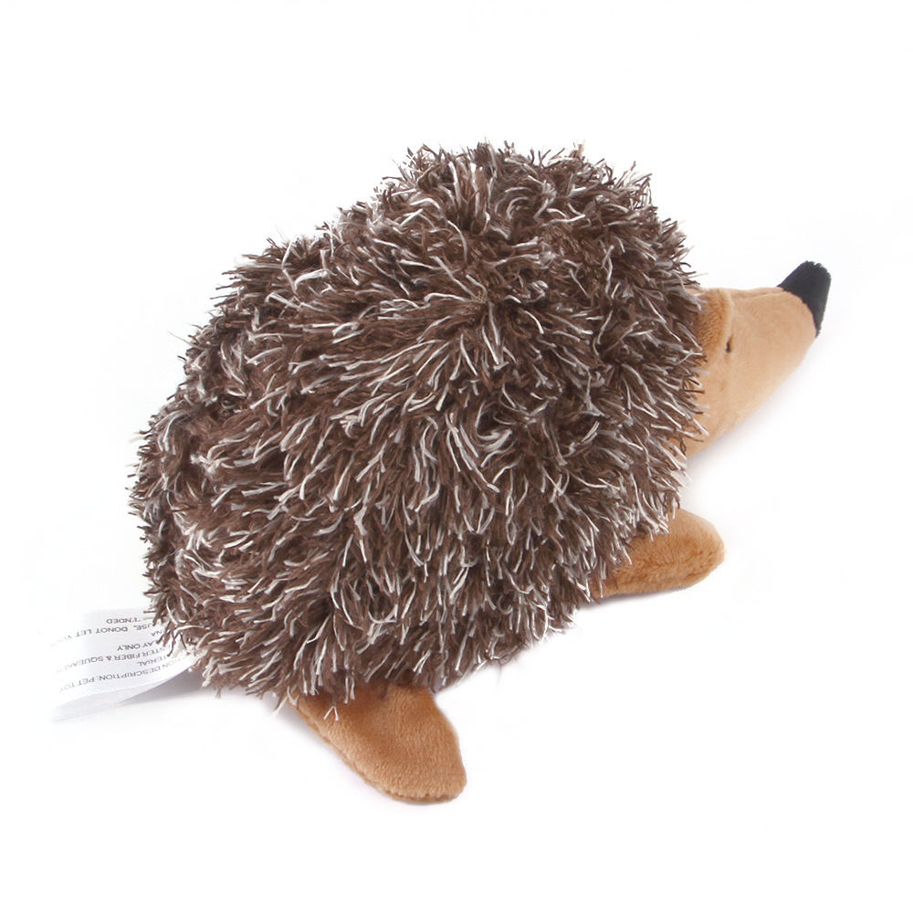 Plush Dog Toys Hedgehog Shape Squeak Pet Molar Toy Puppy Chew Bite Resistant Interactive Sounding Toy Pet Accessories Supplies