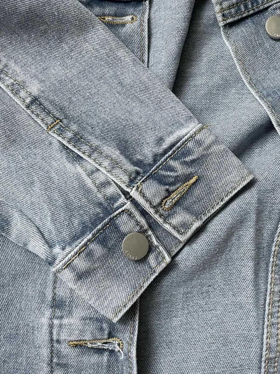 Retro American High Street Blue Denim Jacket Women Autumn Single Breasted Loose Outerwear Female Casual Top CoatX240920