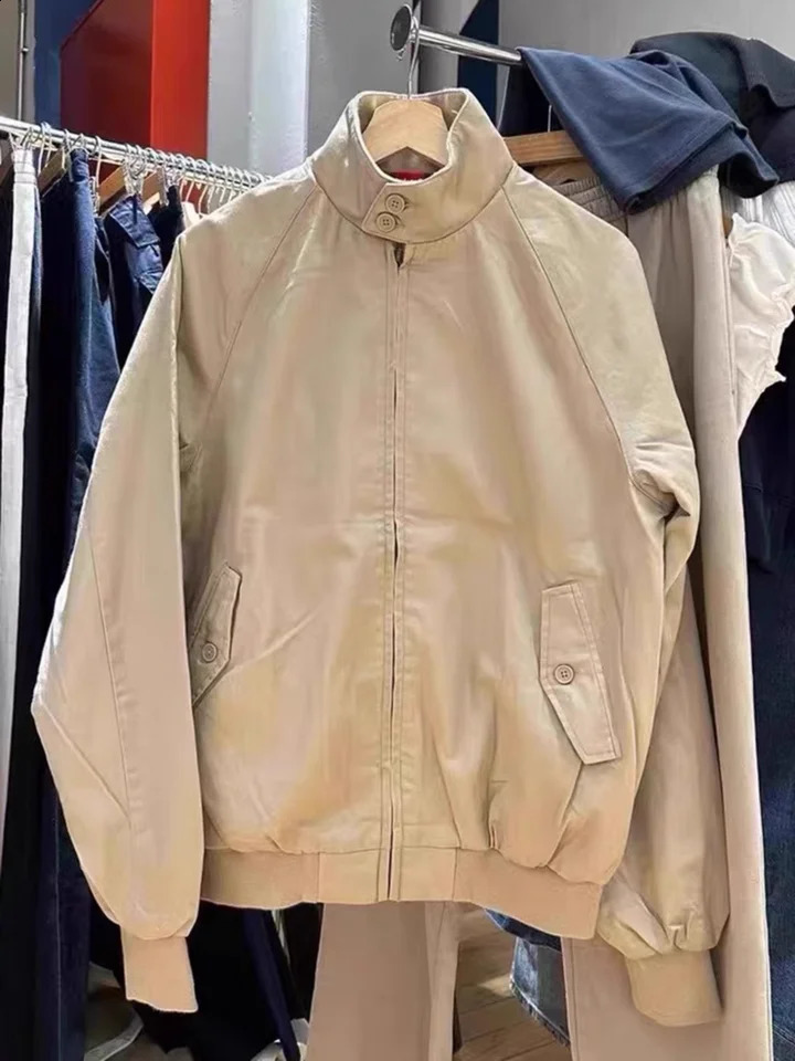 Streetwear Solid Vintage Jacket Woman Buttons Stand Collar Pocket Red Plaid Long Sleeve Parka Coat Autumn Fashion Y2k Jackets 240920