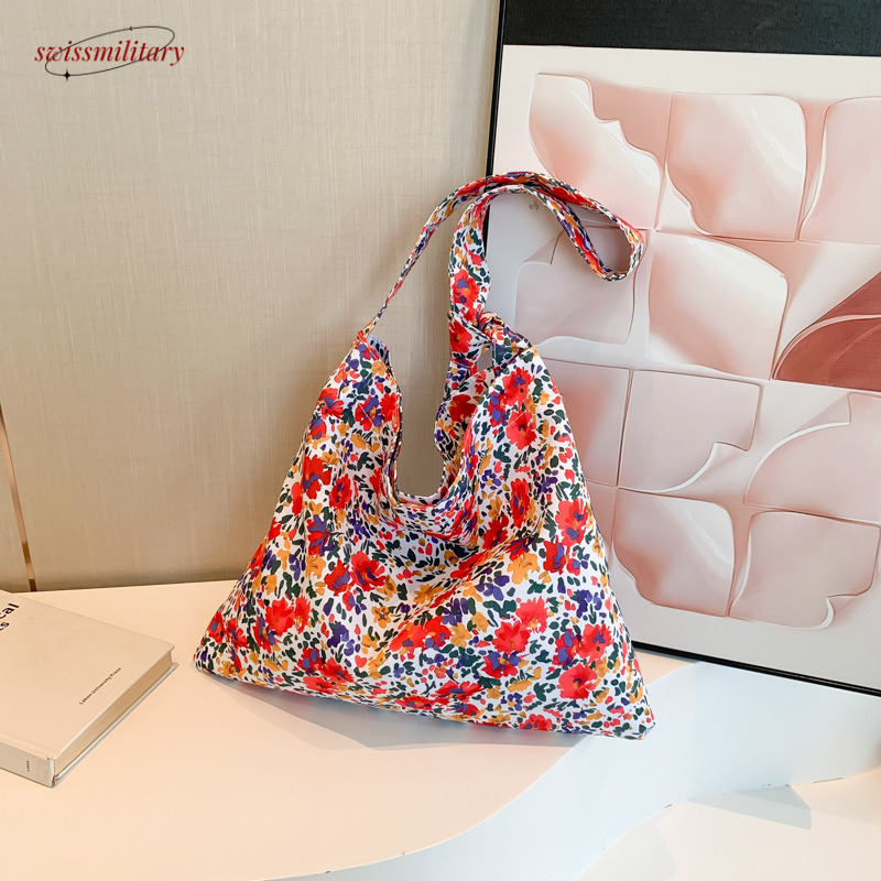 Literary and artistic ral canvas female niche design, underarm bag, 2024 new high-capacity single shoulder handbag#11 Swissmilitary