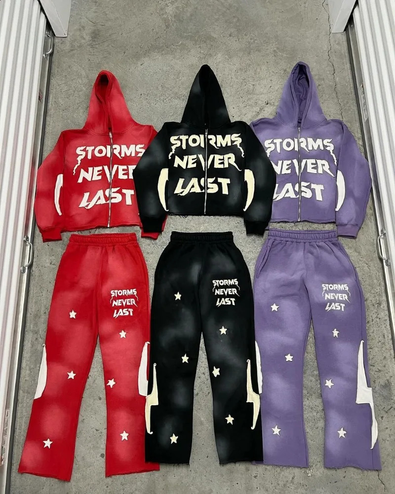Trendy Fashion Street Letter Embroidered Oversized Hoodie Men Y2k Gothic Punk Casual Loose Zipper Sweatshirt Women 240910