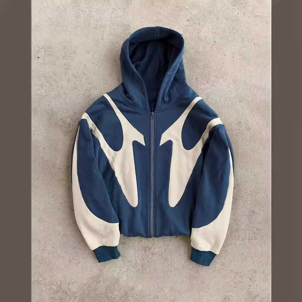 Mens Hoodies Sweatshirts Street Hip Hop Hoodie Men Y2k Fashion High Street Loose Print Zipper Hoodie Coat T240920