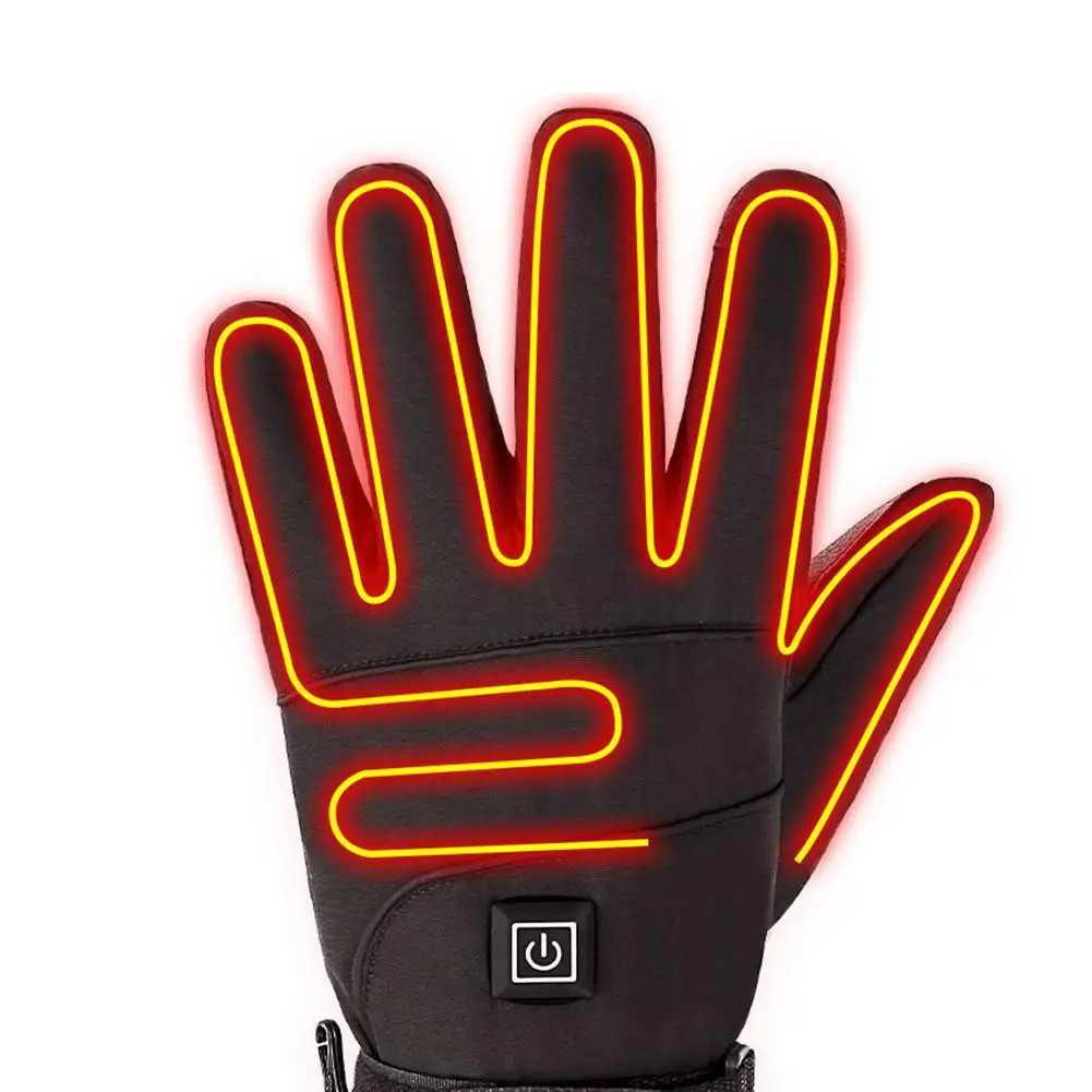Sports Gloves Winter heating gloves with 3.7V rechargeable battery power supply electrically heated hand warmer skiing gloves H240920