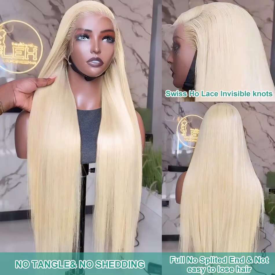 Brazilian Blonde 13x4 13x6 Full HD Frontal Wigs Human Hair Bone Straight 613 30Inch Melt Skin Lace Front Wig For Women 250%
