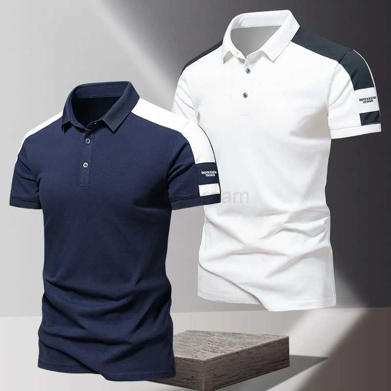 Mens POLO shirt summer ice silk high-end business casual short sleeved T-shirt solid color thin pure cotton lapel topXJ240920