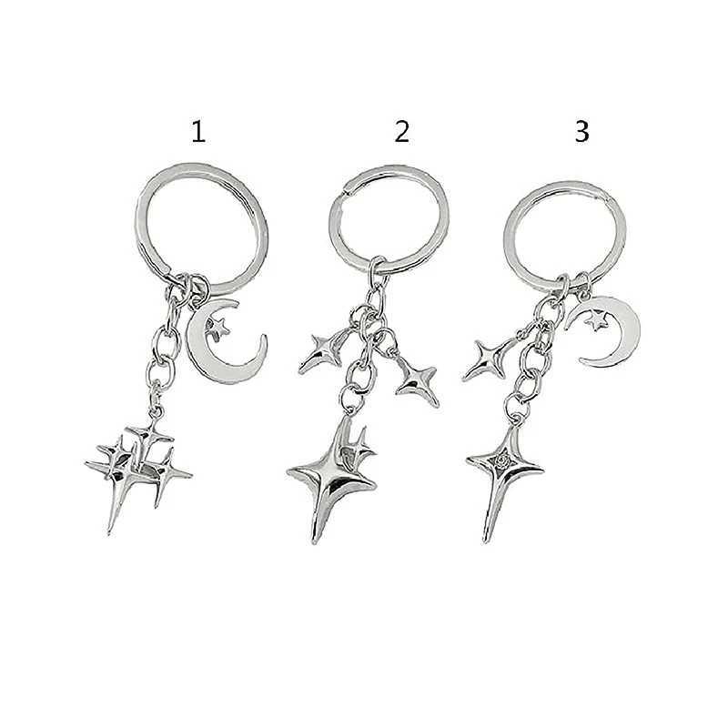 1PCS Y2K Keychains Star Moon Metal Key Rings For Women Men Friendship Gifts Handbag Decoration Handmade JewelryX240919
