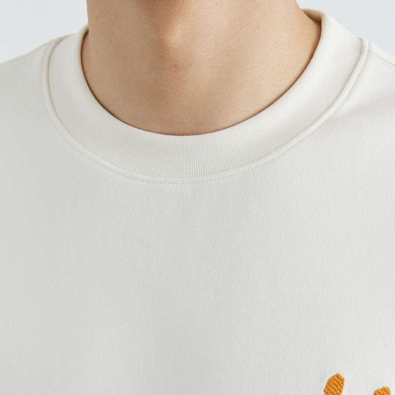 Men's Smiling Embroidered Round Neck Hoodie For Men 2024 Spring And Autumn New Trendy Versatile Hoodie