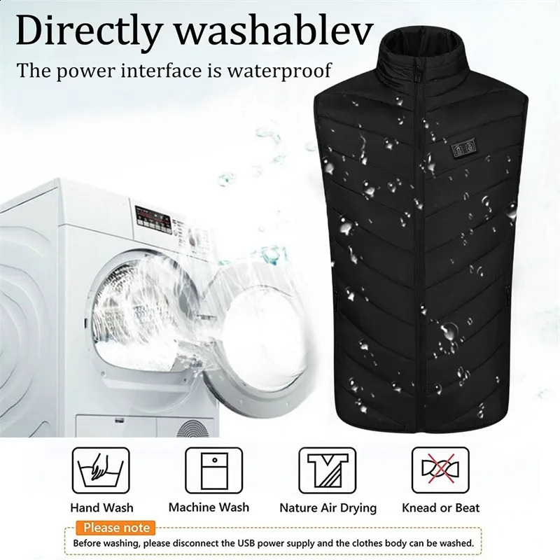 15/9 Areas Heated Vest Men Women Heated Jacket Winter Usb Heating Vest Self Heating Thermal Vest Heating Down Jacket Warmte Vest 240912