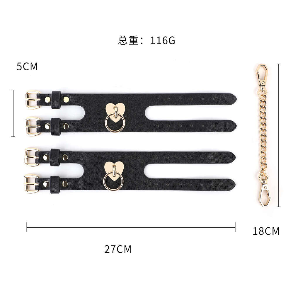 Sex toys SM props Double buckle Love sex handcuffs Binding handcuffs SM Alternative adult products hair replacement