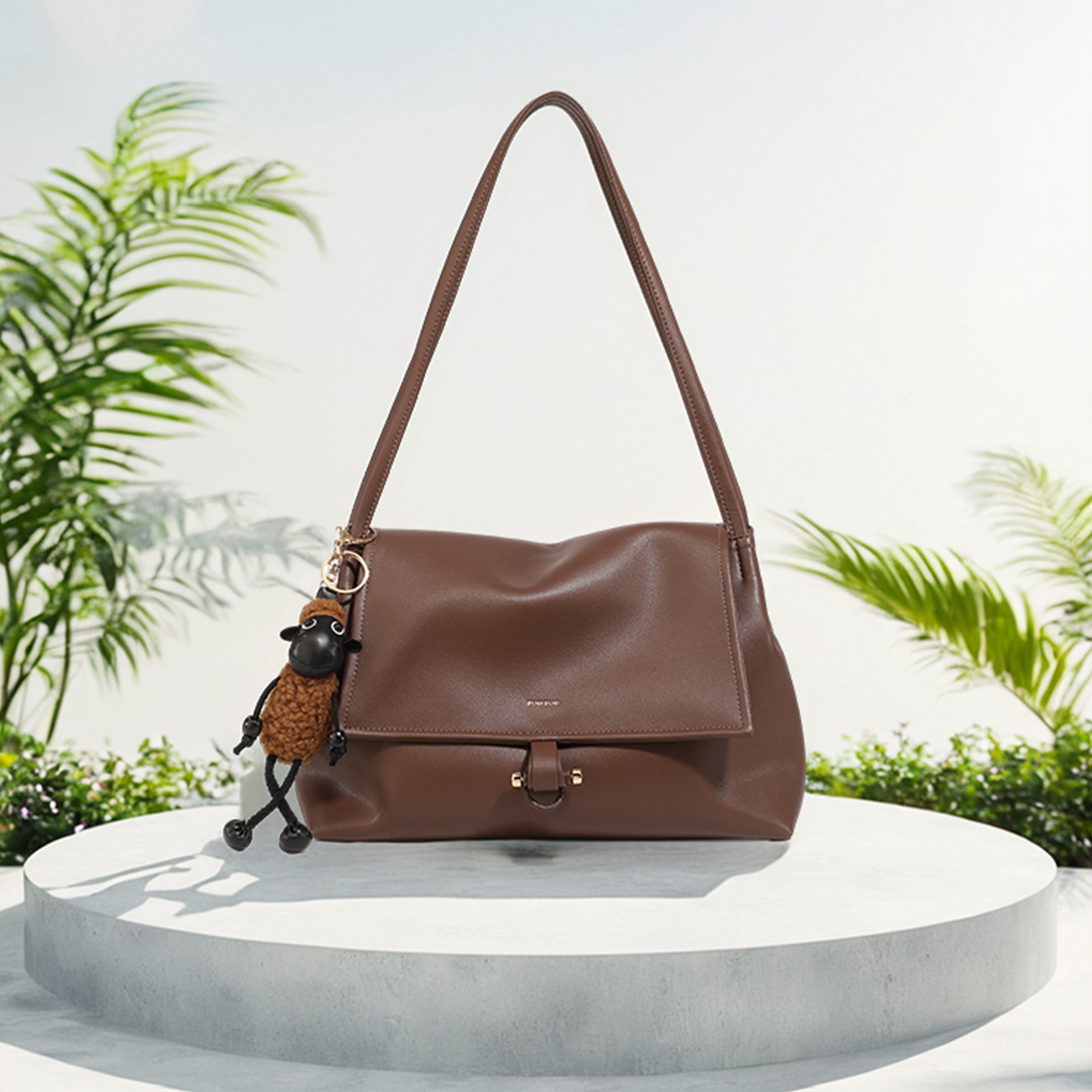 TOUTOU Women Tote Cute Doll Pendent Large Capacity High-End Shoulder Crossbody For Daily Work And Commuting Underarm Bag