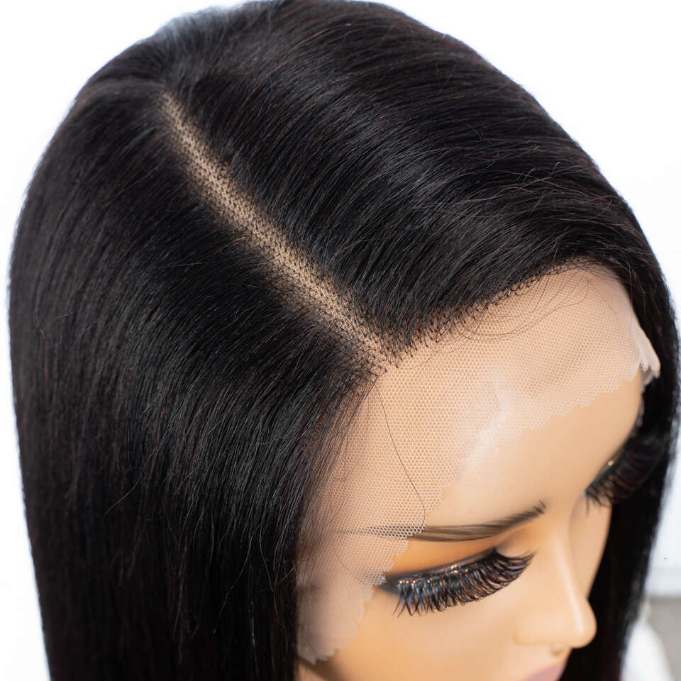 Sleek 16 Inch Straight Human For Women Ready To Wear Real 13X6X1 Front Short Peruvian Hair Lace Wigs