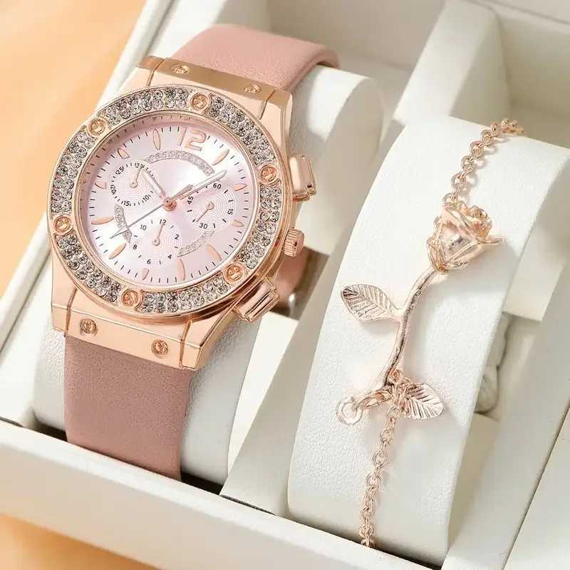 2pcs Set Womens Butterfly Watches Ladies Fashion Watch New Simple Casual Women Analog WristWatch Bracelet GiftX240920