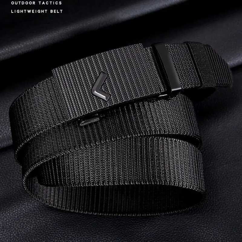 Mens automatic buckle nylon mens military tactical belt mens waist belt canvas belt high-quality belt W240920