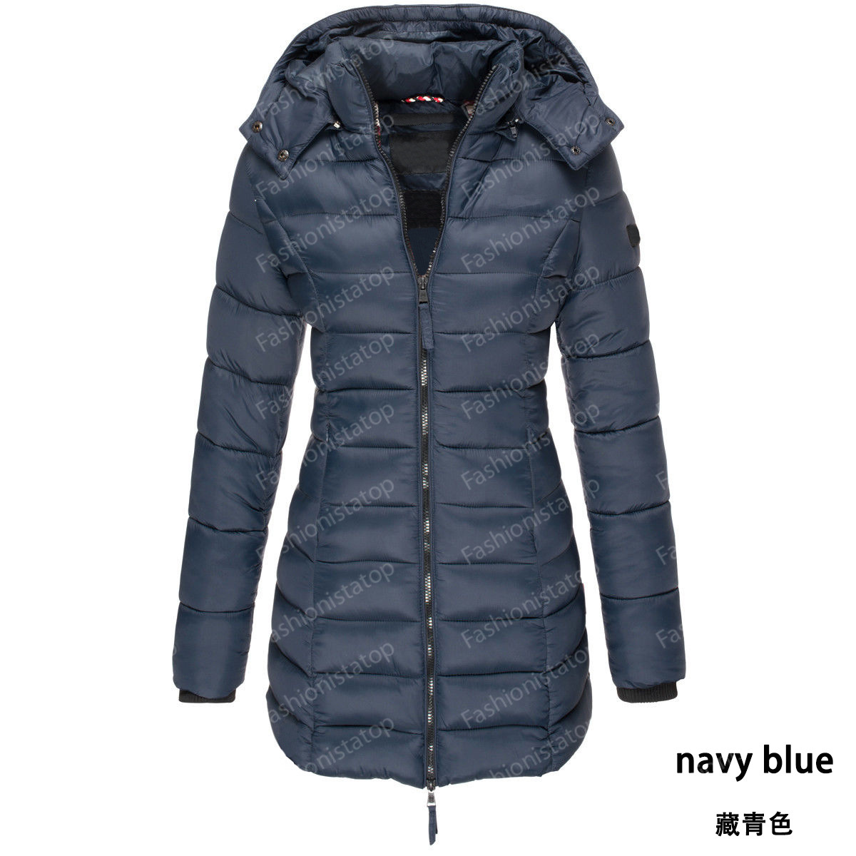 Women Down Jacket Winter Thicken Warm Women Parkas Zippers Solid Overcoat Casual Long Sleeve Padded Puffer Jacket Female Mid-Length Slim Coat Top