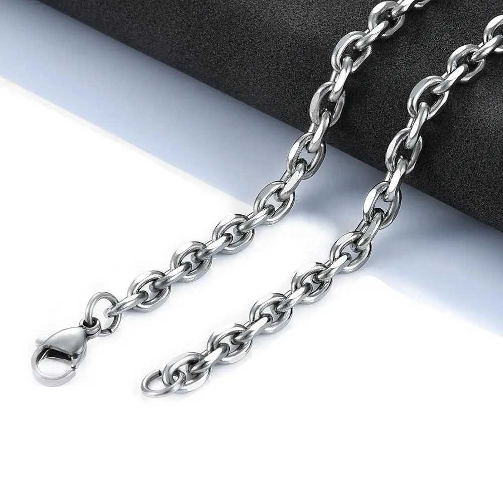 Fashion Women Men Stainless Steel Rolo Link O Chain Necklace for DIY Charm Pendant Choker Jewelry Accessories ChristmasX240919