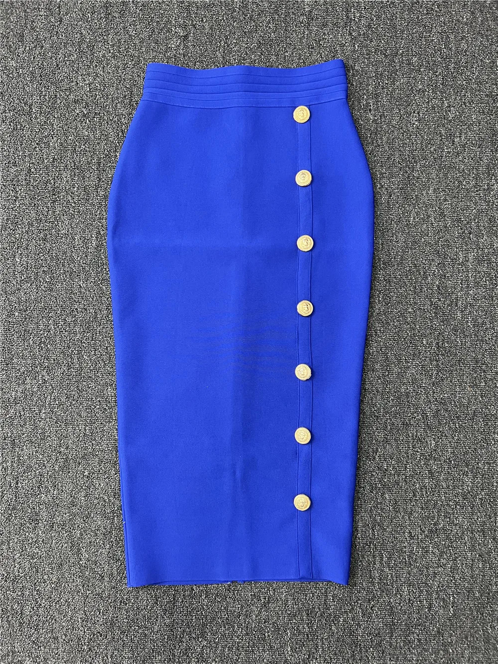Trendyol Women Skirts Spring High Waist Knee Length Elastic Bandage Pencil Skirt Office Ladies Formal Business Wear 240920