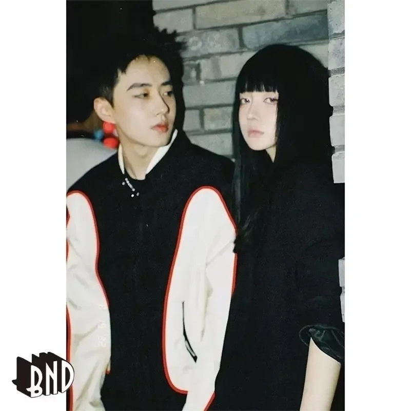 Retro Patchwork Jackets Men Loose Autumn Bomber Jacket Stand Collar Varsity Zipper Windbreaker Coats Casual Streetwear Unisex 240919