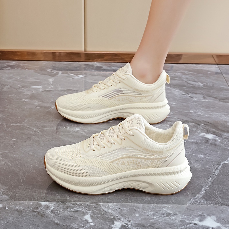 Flyknit soft soled running for women 2024 Spring and Autumn new versatile lightweight coconut breathable casual sports shoes 2511