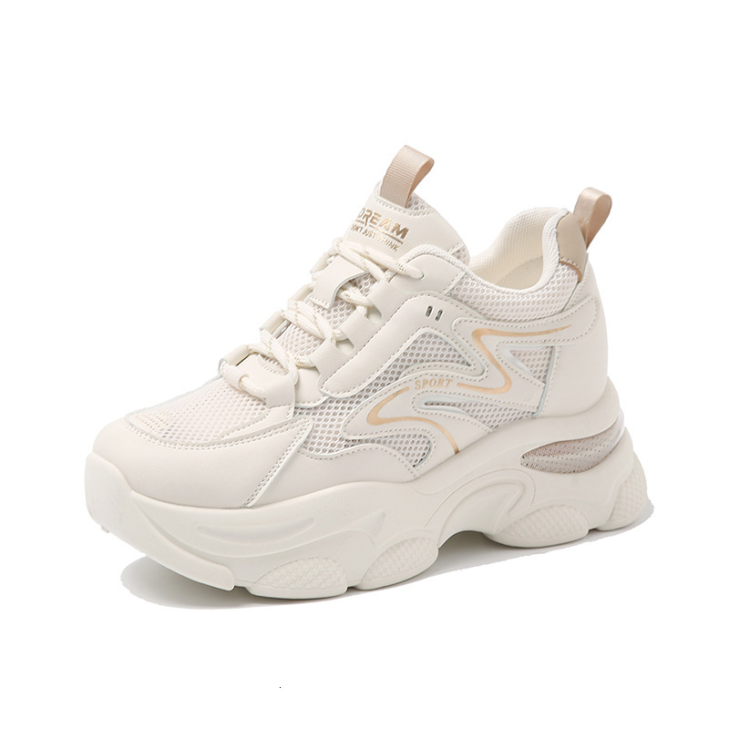 Dad's 2024 Summer New Mesh Breathable Sports Thick Sole Height Increase Running Casual Thin Shoes Women's