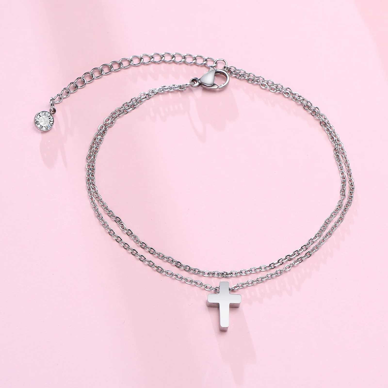 Rope Anklet Stainless Steel Rope Ankle Anklets Bracelets for Men Women Adjustable Twisted Rope Bracelet Gift Y240920