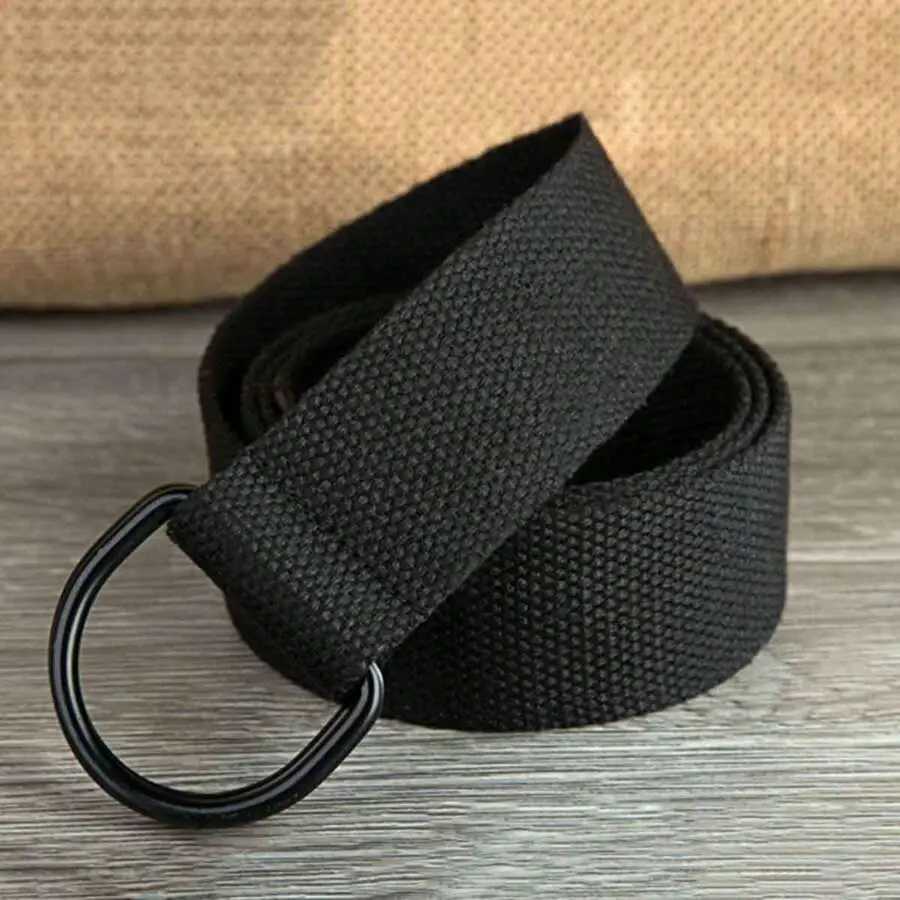 Mens canvas belt with double loop buckle youthful and fashionable belt for casual wear W240920