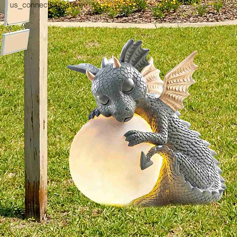 Novelty Lighting 3D Small Dinosaur Shape Sleep Sculpture Resin Table Lamps Decor Night Lights Dragon Model Garden Outdoor Courtyard Decoration L240910