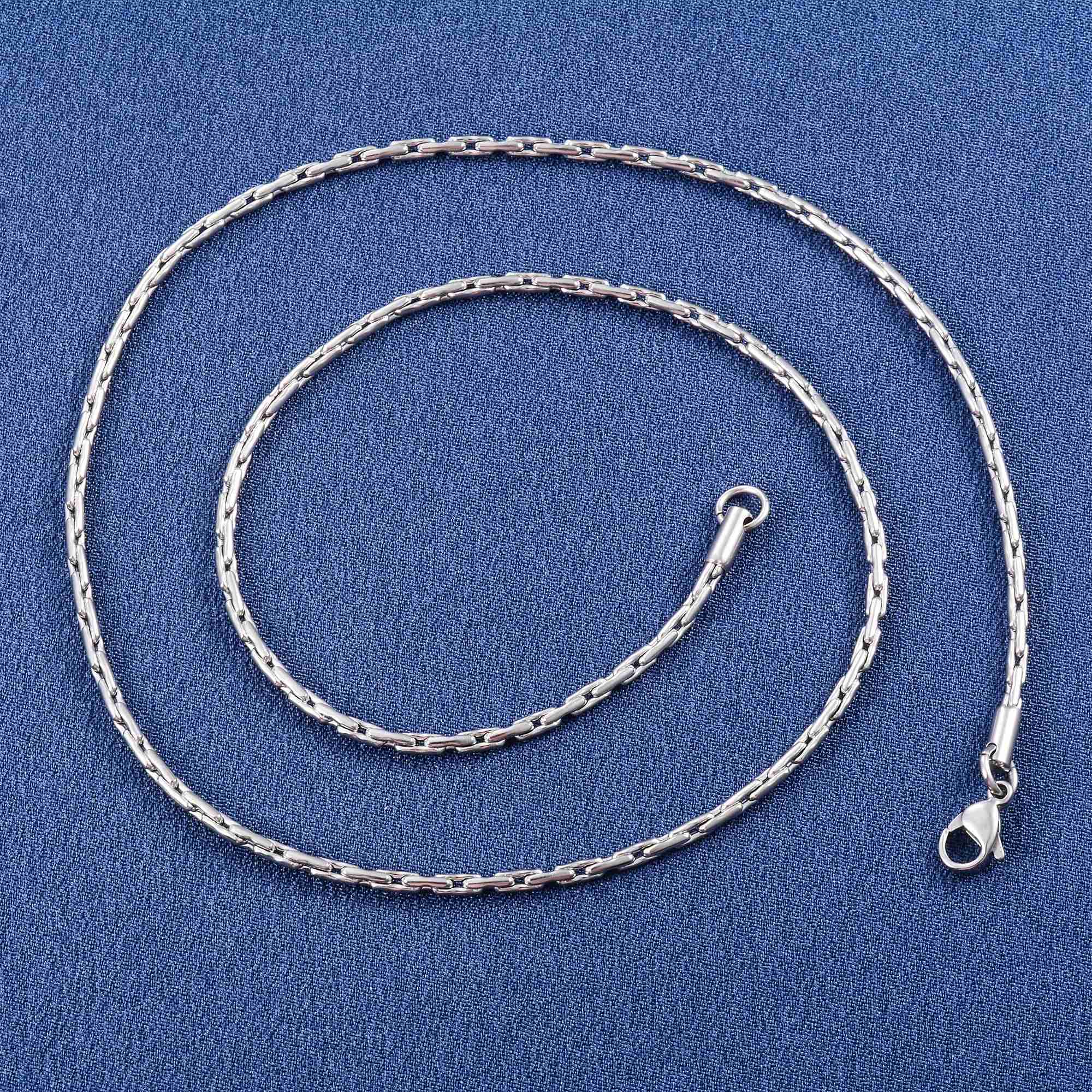 Thin Necklace Cable Chain on the Neck 316L Stainless Steel for Women Mens Silver Color Choker Waterproof Jewelry AccessoriesX240919