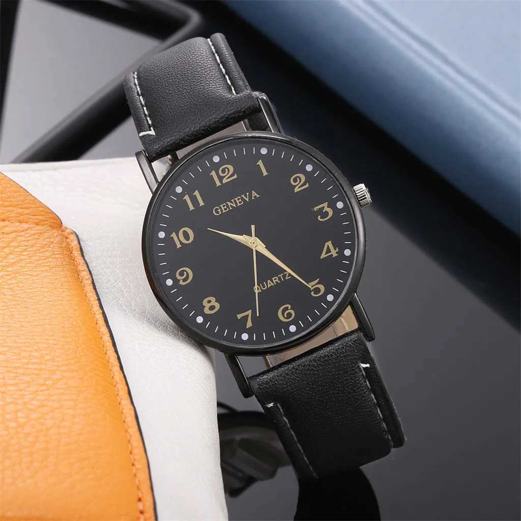 Simple Watches For Women Casual Quartz Watch Fashion Leather Wristwatch Round Digital Dial Watches Montre FemmesX240920