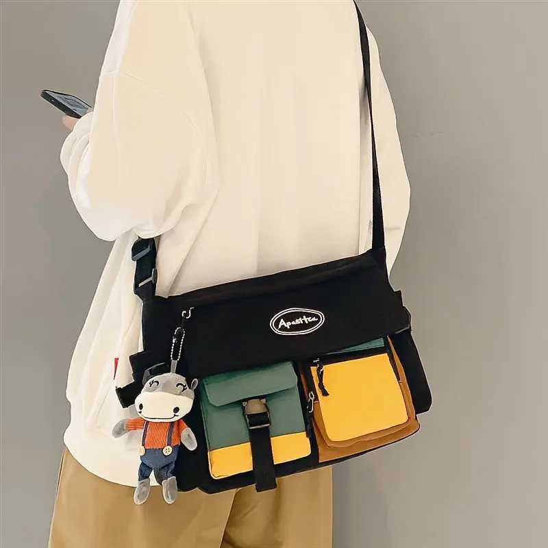 Waterproof Nylon Messenger Bag High Quality Womens Handbags Shoulder Bags Splicing Designer Crossbody Bags for Men Pouch Bolsas Z240919