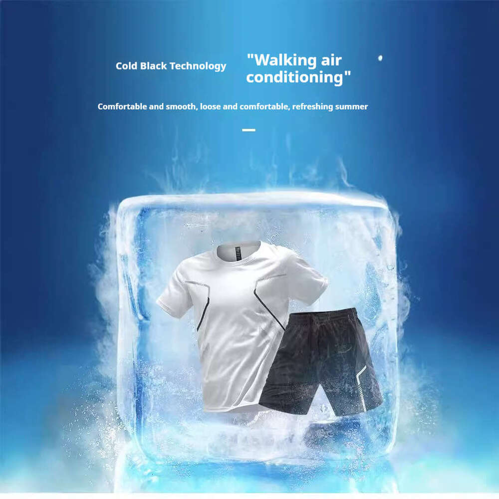 Sports Suit Men's Running Speed Dry Sweatshirt Short Sleeved Summer Thin Fitness Suit Casual Basketball Training Suit Equipment