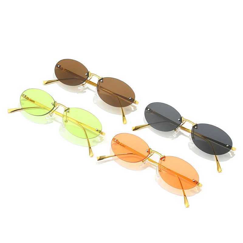 Oval Shape Women Sun Glasses European American Style Y2K Stylish Sunglasses for Women Vintage Retro Female SunglassX240920
