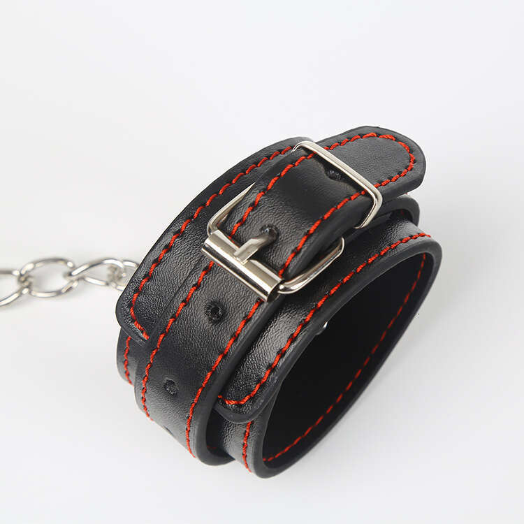 Male and female use of black PU plush handcuffs for binding, restraint, and tight binding, as well as adult sex toys