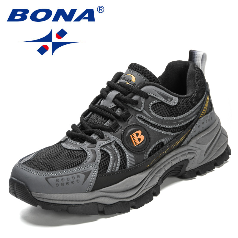 BONA 2023 New Designers Action Leather Mesh Jogging Men Breathable Running Shoes Walking Sports Sneakers Athletic Trainers 202
