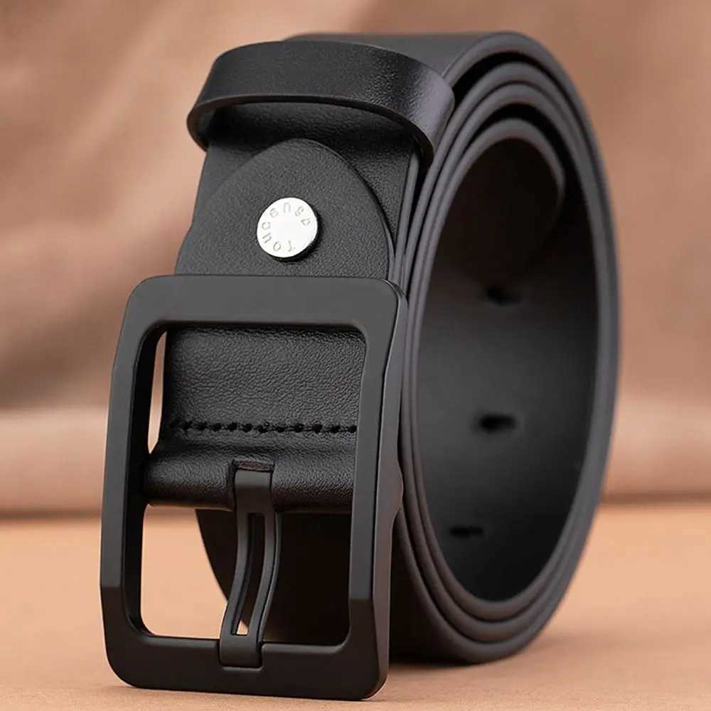 Mens retro belt pin buckle jeans black belt business casual luxury brand retro belt W241228