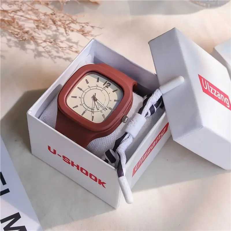 POPACC Korean Style Quartz Wristwatches Student Simple Solid Color Watch for Women Clothing Accessories Birthday GiftsX240920