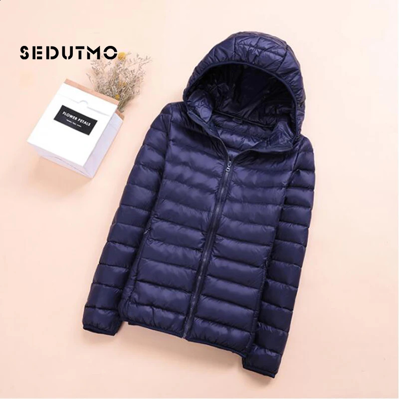 SEDUTMO Spring Womens Down Jacket Ultra Light Winter Duck Down Jacket Short Hoodie Inflatable Jacket Parkas ED659 240913