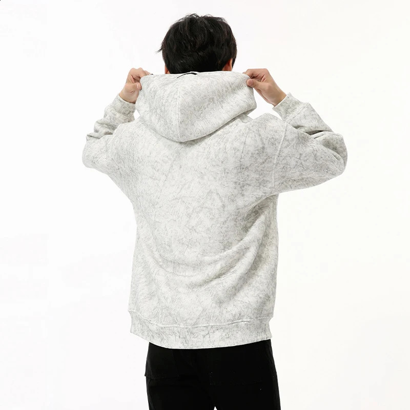 IEFB Korean Mens Hoodie Pattern Zipper Solid Color Loose Top Pulling Casual Clothing Trend Autumn 9C6861 240911