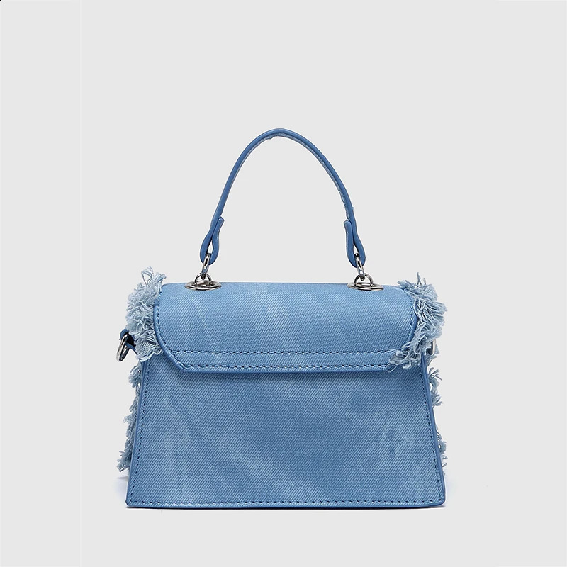 Womens casual fashion tassel mini bag fully matched Y2k wallet and handbag denim elegant office womens shoulder cross body 240919