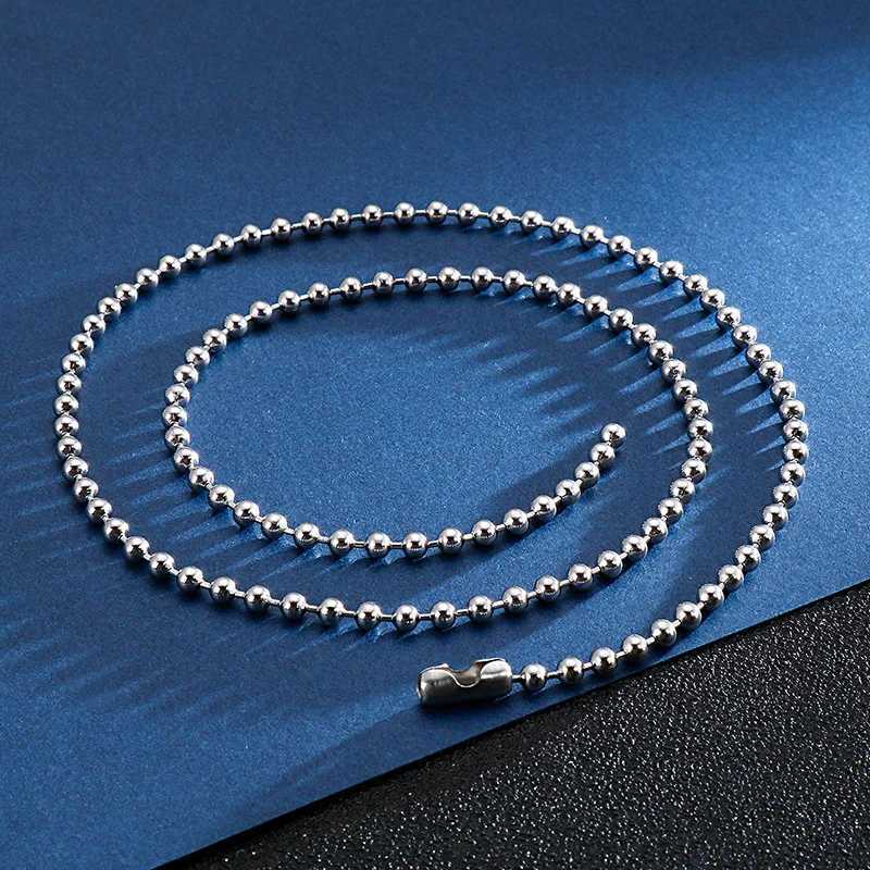 Stainless Steel Bead Chains Ball Necklace DIY Jewelry Punk Chokers Chains 1.5/2/2.4/3/3.2/4/5/6/8/10MMX240919