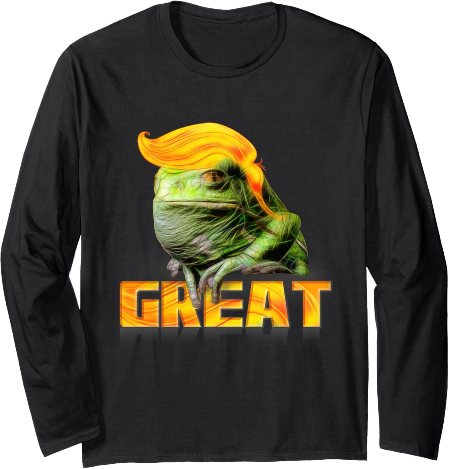 Long Sleeve Shirts for Men sweatshirt Funny Political Frog The President with hair Joke Long Sleeve Tee Streetwear Casual tops clothes