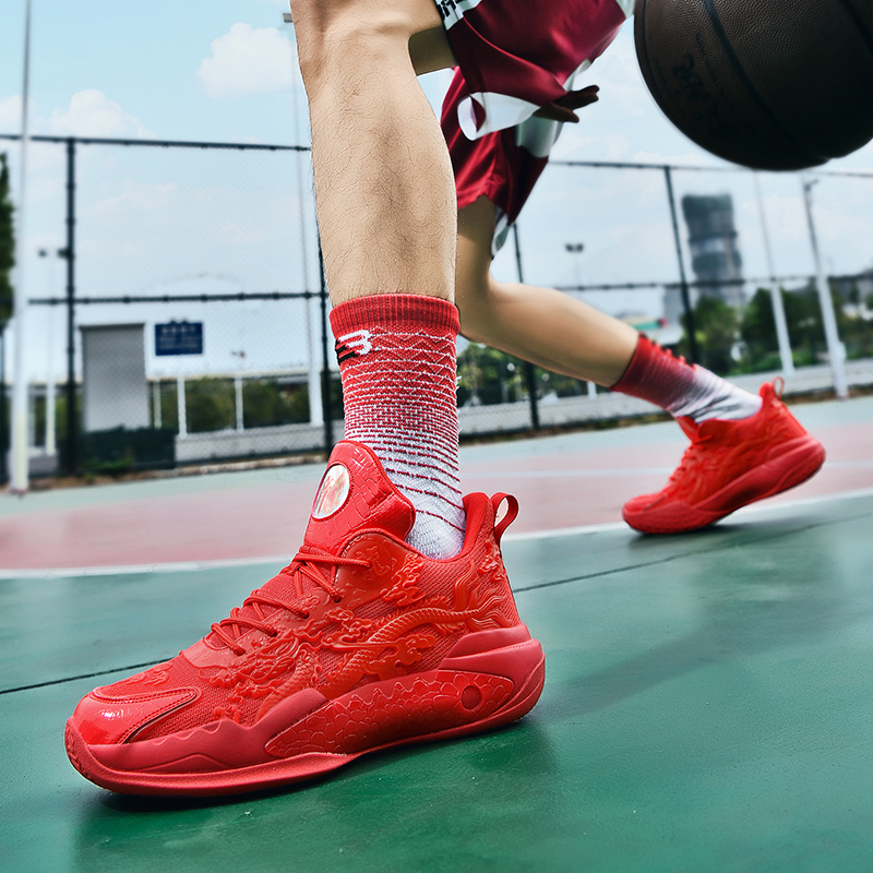 Limited glow-in-the dark version carved dragon sports basketball shoes casual fashion shoes Chinese dragon friction has sound