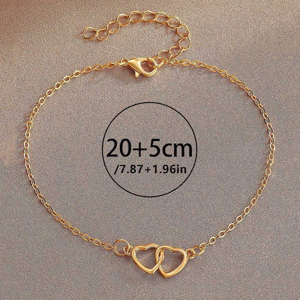 New Fashion Simple Heart Female Anklets Foot Jewelry Leg New Anklets On Foot Ankle Bracelets For Women Boho Leg Chain Gifts Y240920