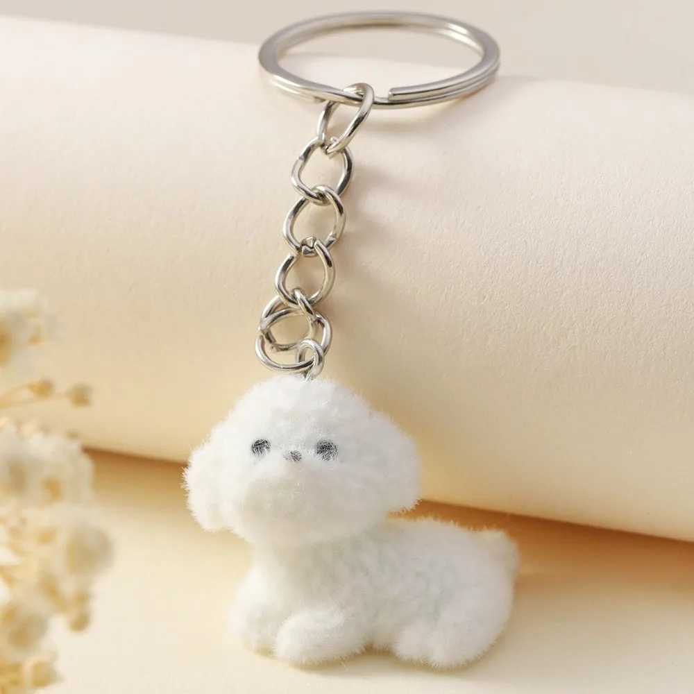 Cute Animal Key Ring Creative Cartoon Cat Dog Metal Keychain Charms Pet Lovers Souvenir Bag Pendant Ornaments AccessoriesX240919