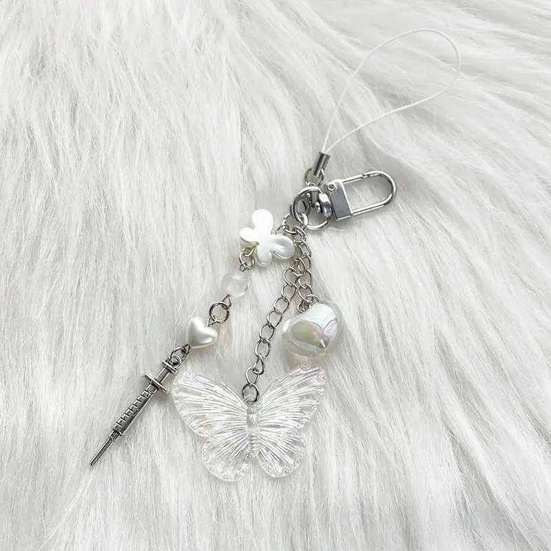 Kawaii Key Chain Women Girl Strap Lanyard Beaded Ins Korea Cute Keychain AccessoriesX240919