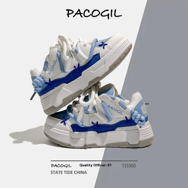 Thick soled round toe low top for women, 2023 summer autumn new Korean version sponge cake sneakers, fashionable and casual board shoes